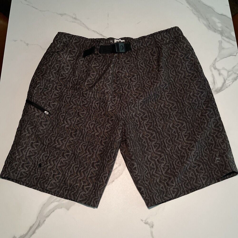 Alpine Design Gray Black Brown Print Cargo Hiking Walking Fishing Shorts Size Lg